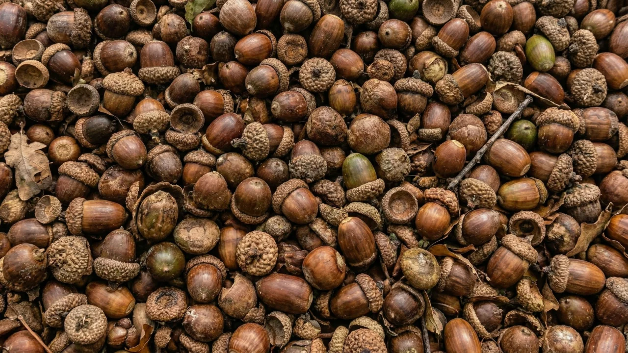 どんぐりが敷き詰められたテクスチャ 3 デスクトップPC壁紙、背景画像