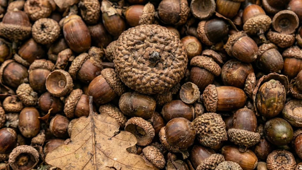 どんぐりが敷き詰められたテクスチャ 4 デスクトップPC壁紙、背景画像