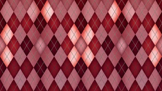アーガイル柄・立体グラデーション（クリムゾンレッド）