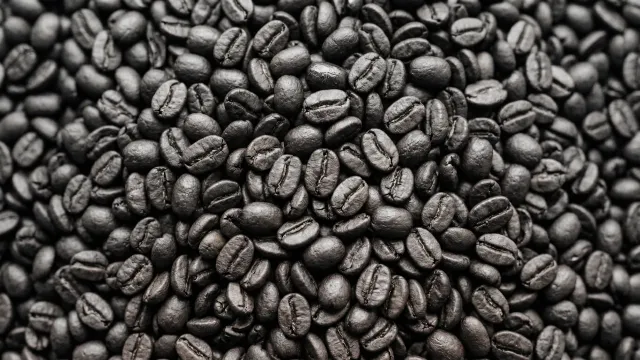 コーヒー豆が敷き詰められたテクスチャ（モノトーン）