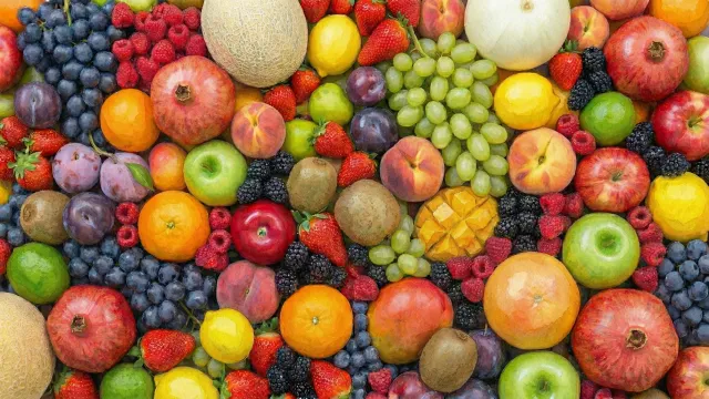 カラフルなフルーツの水彩画イラスト