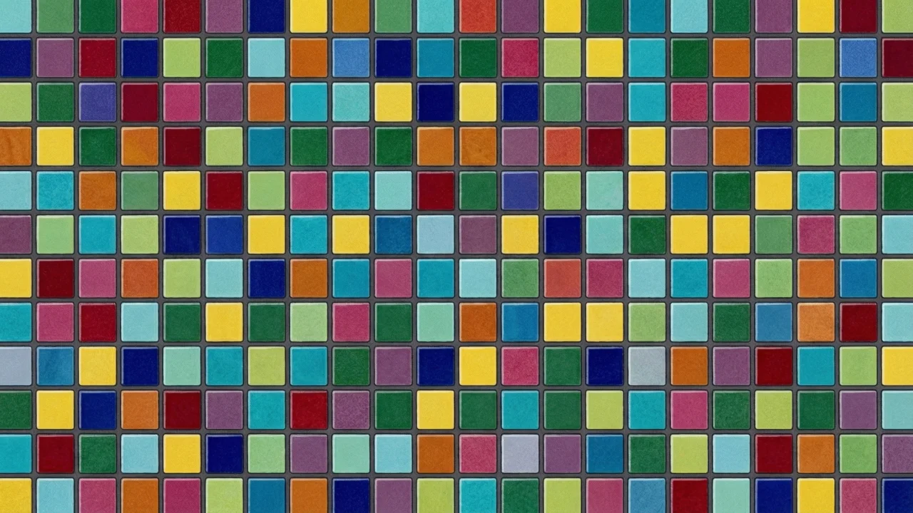 カラフルモザイクタイル柄 デスクトップPC壁紙、背景画像