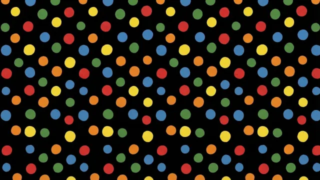 カラフルな水玉模様（黒背景）