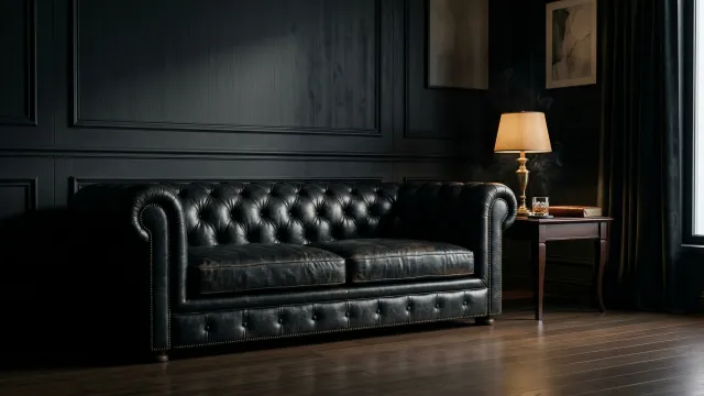 ダークラグジュアリーなリビングルーム