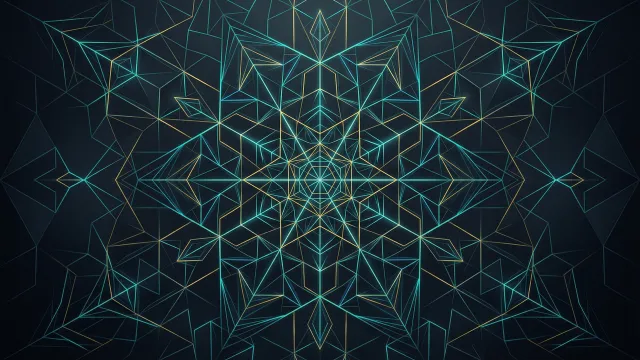 幾何学模様（ネオンライン、キューブ構造、ダークシンメトリー）