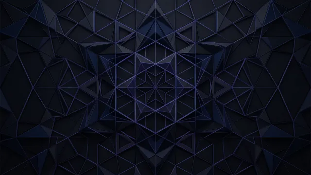 幾何学模様（ネオンライン、キューブ構造、放射シンメトリー）