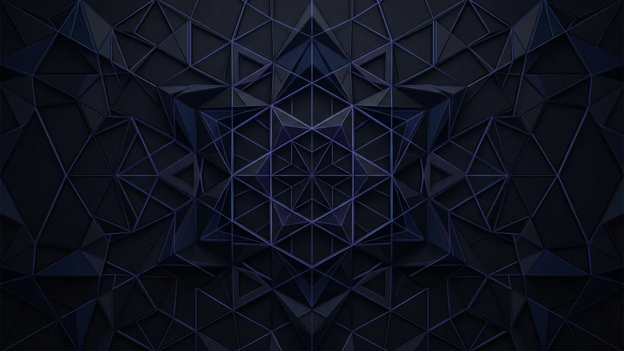 幾何学模様（ネオンライン、キューブ構造、放射シンメトリー） デスクトップPC壁紙、背景画像