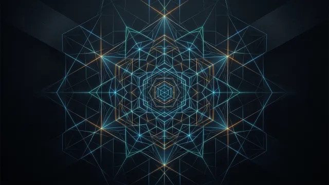 幾何学模様（ネオンライン、キューブ構造、低発光ライン）