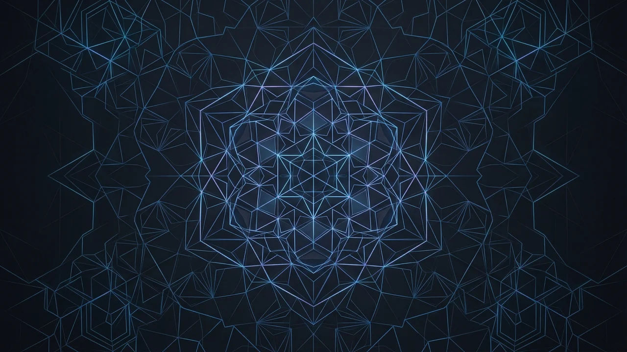 幾何学模様（ブルーライン、ダークモードデザイン） デスクトップPC壁紙、背景画像