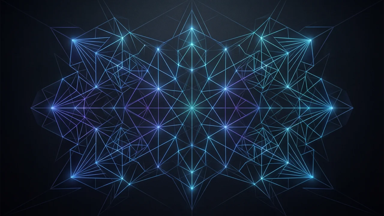幾何学模様（発光ノードグリッド） デスクトップPC壁紙、背景画像