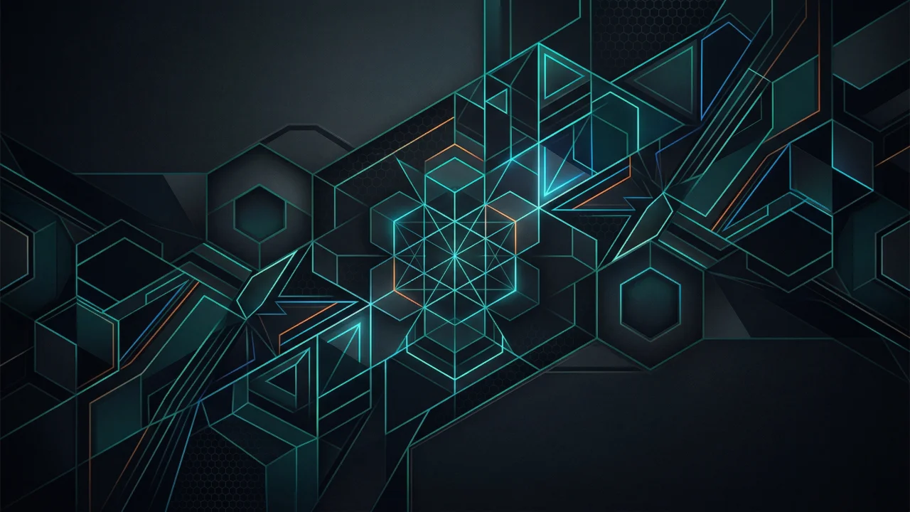 幾何学模様（六角形テックパターン） デスクトップPC壁紙、背景画像
