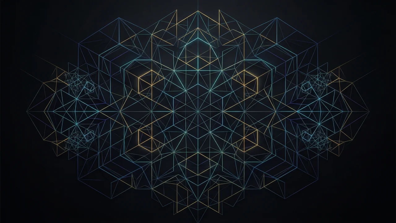 幾何学模様（ネオンラインシンメトリー） デスクトップPC壁紙、背景画像