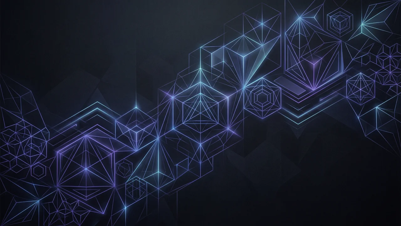 幾何学模様（ネオンライン、キューブ構造） デスクトップPC壁紙、背景画像