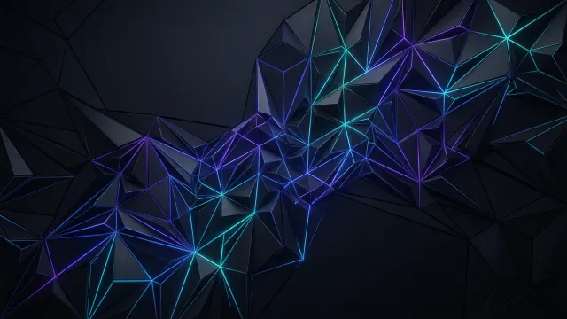 幾何学模様（ネオンライン、ローポリゴン構造）