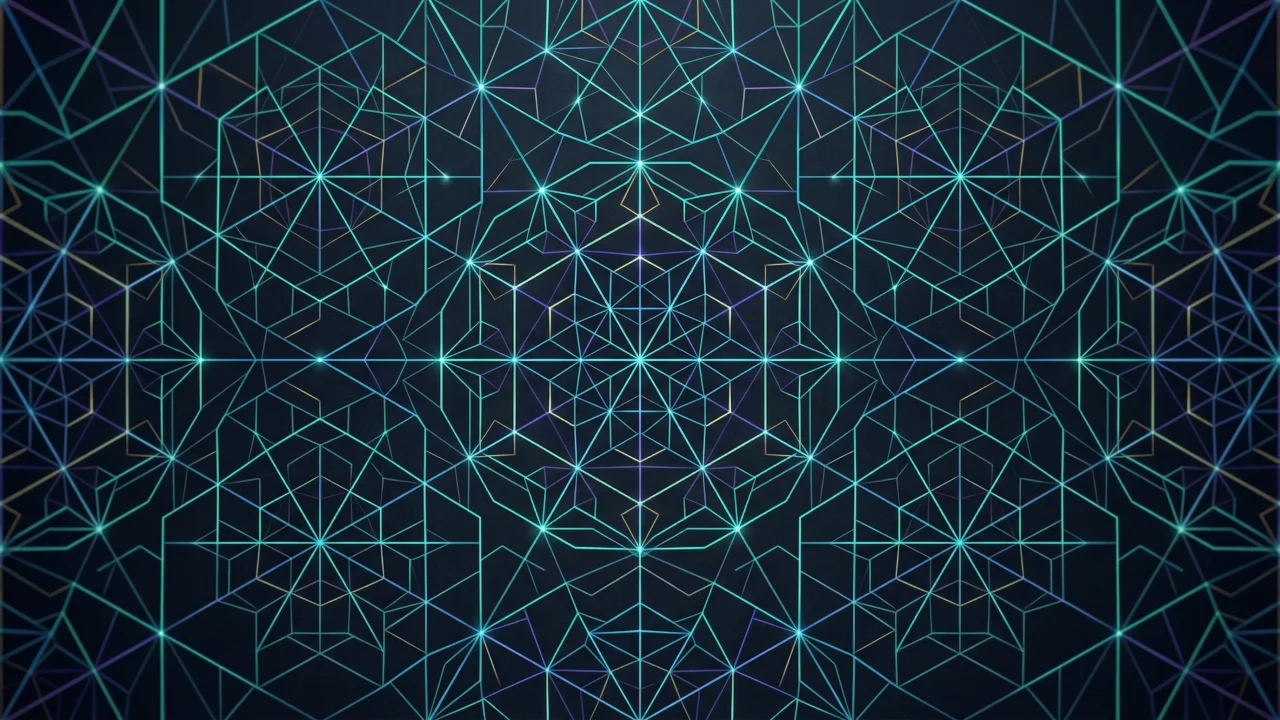 幾何学模様（ネオンシンメトリーネットワーク） デスクトップPC壁紙、背景画像