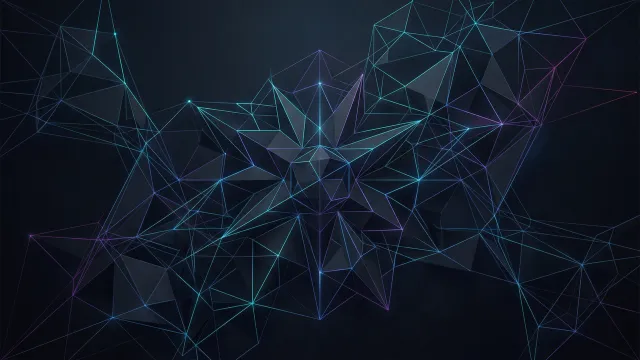 幾何学模様（ネオンワイヤーフレーム構造）