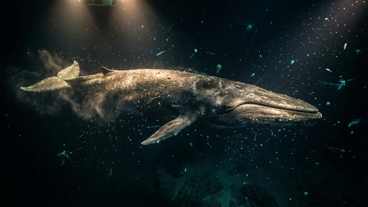 深海のコククジラ（スポットライト） デスクトップPC壁紙、背景画像