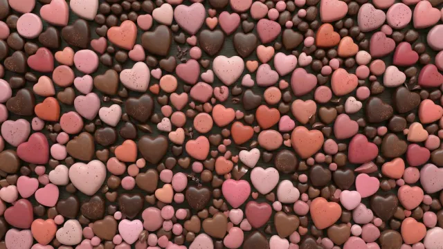 ハート型チョコレート テクスチャ（ピンク×ブラウン）