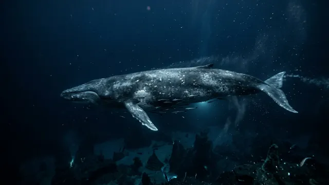 深海のザトウクジラ（横向き全身） 4