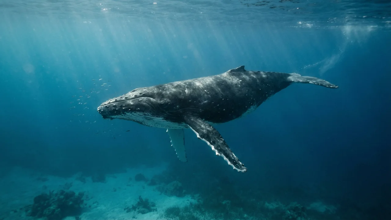 海中のザトウクジラ 5 デスクトップPC壁紙、背景画像