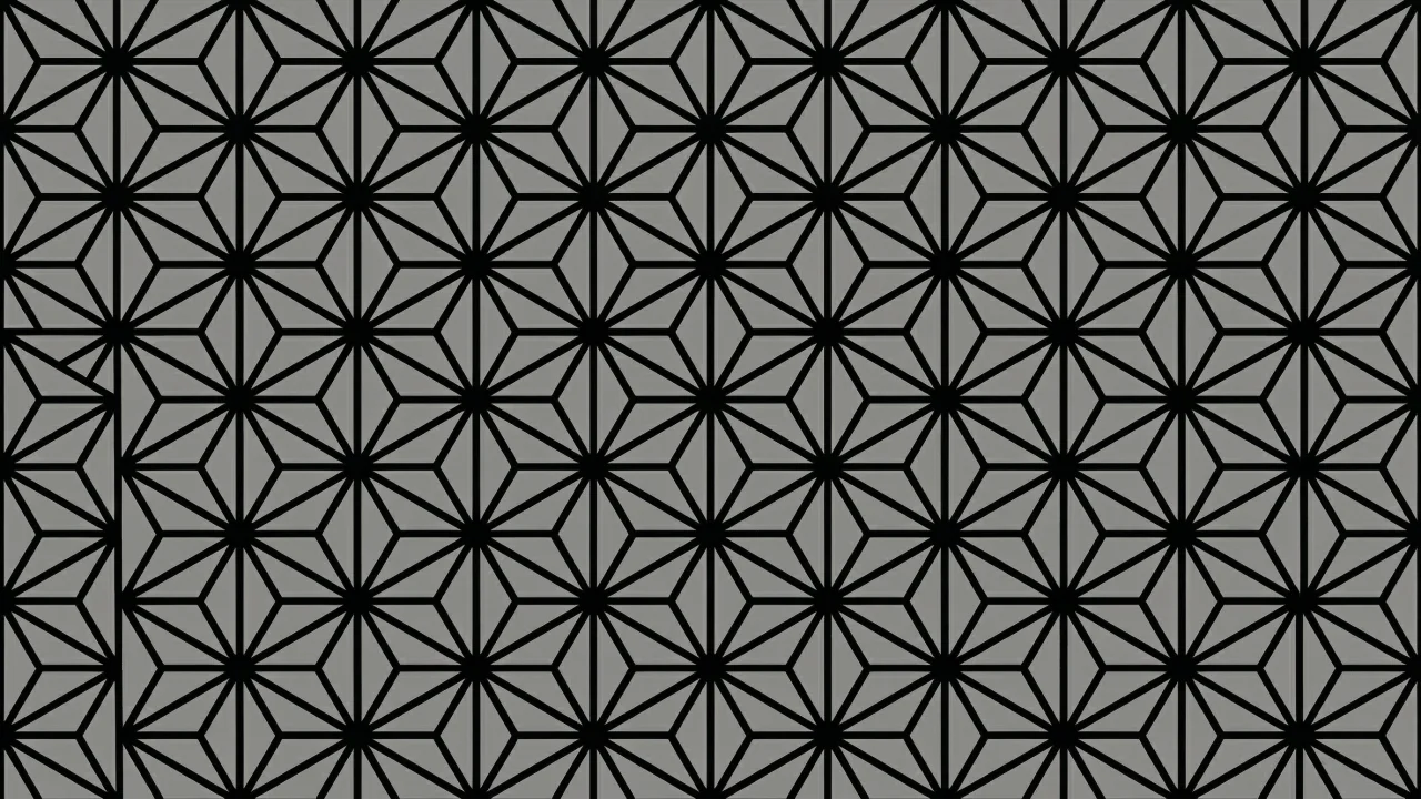 麻の葉文様（グレー背景・黒線） デスクトップPC壁紙、背景画像