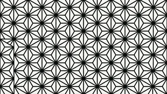 麻の葉文様（グレースケール）