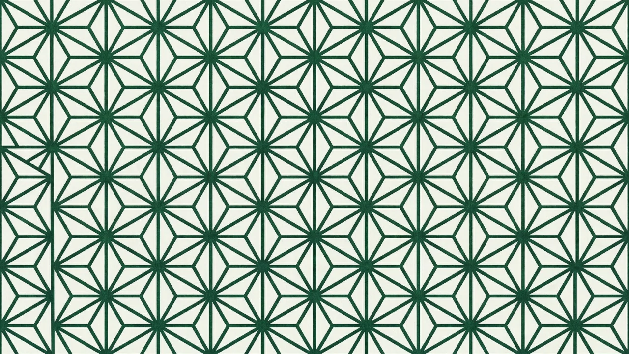 麻の葉文様（グリーン） デスクトップPC壁紙、背景画像