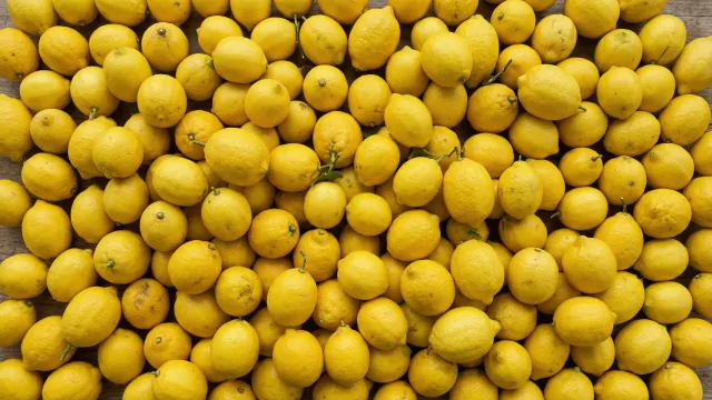 レモンが敷き詰められたトップダウンビュー