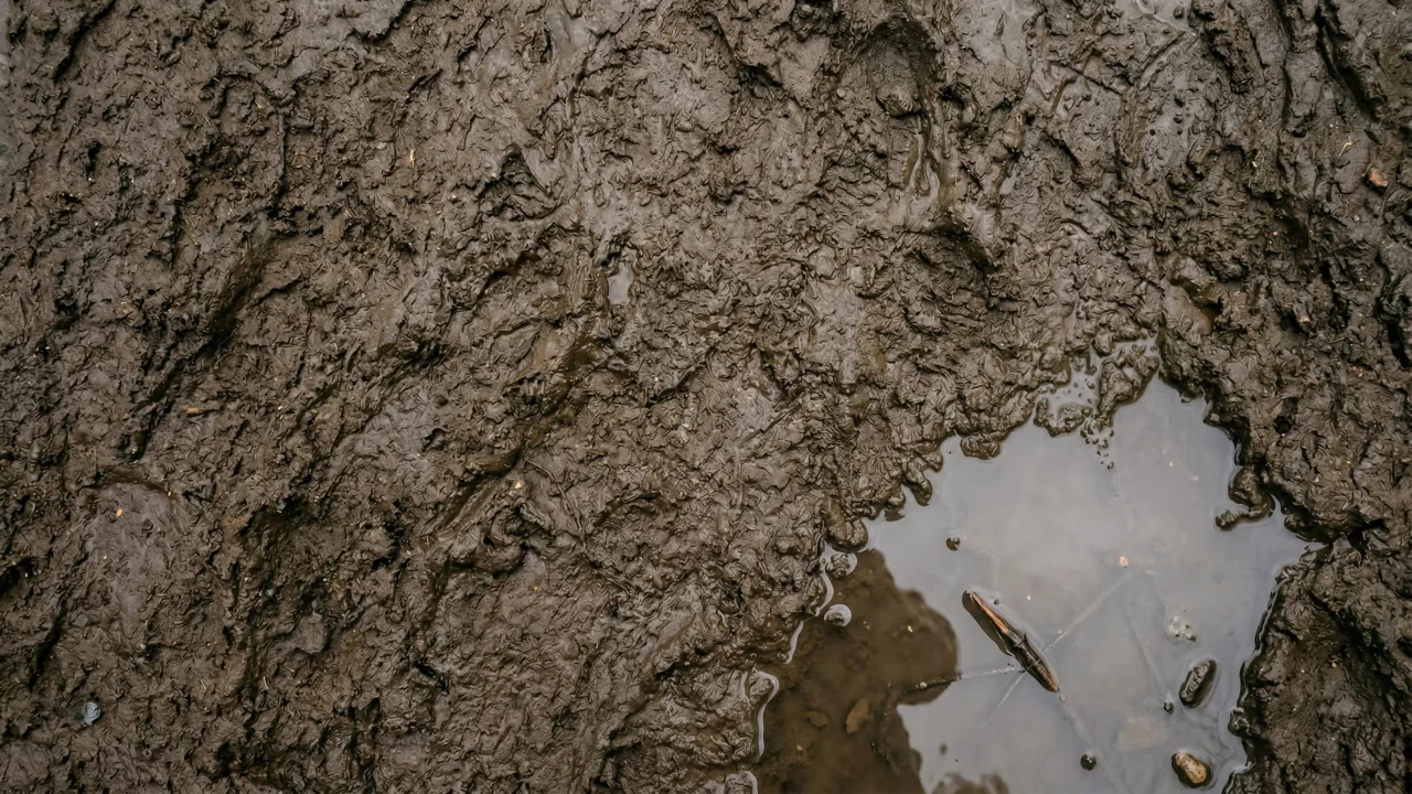 泥地に広がる水たまり（右下） デスクトップPC壁紙、背景画像