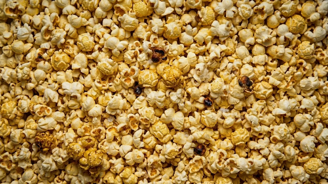 ポップコーンが敷き詰められたテクスチャ デスクトップPC壁紙、背景画像