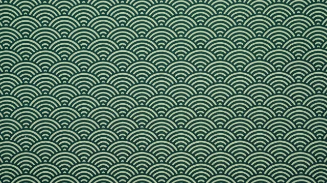 青海波模様（ダークグリーン）