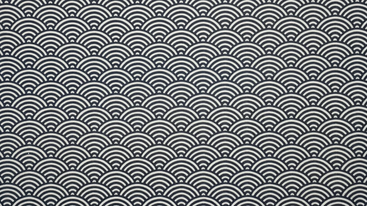 青海波模様（グレイスケール） デスクトップPC壁紙、背景画像