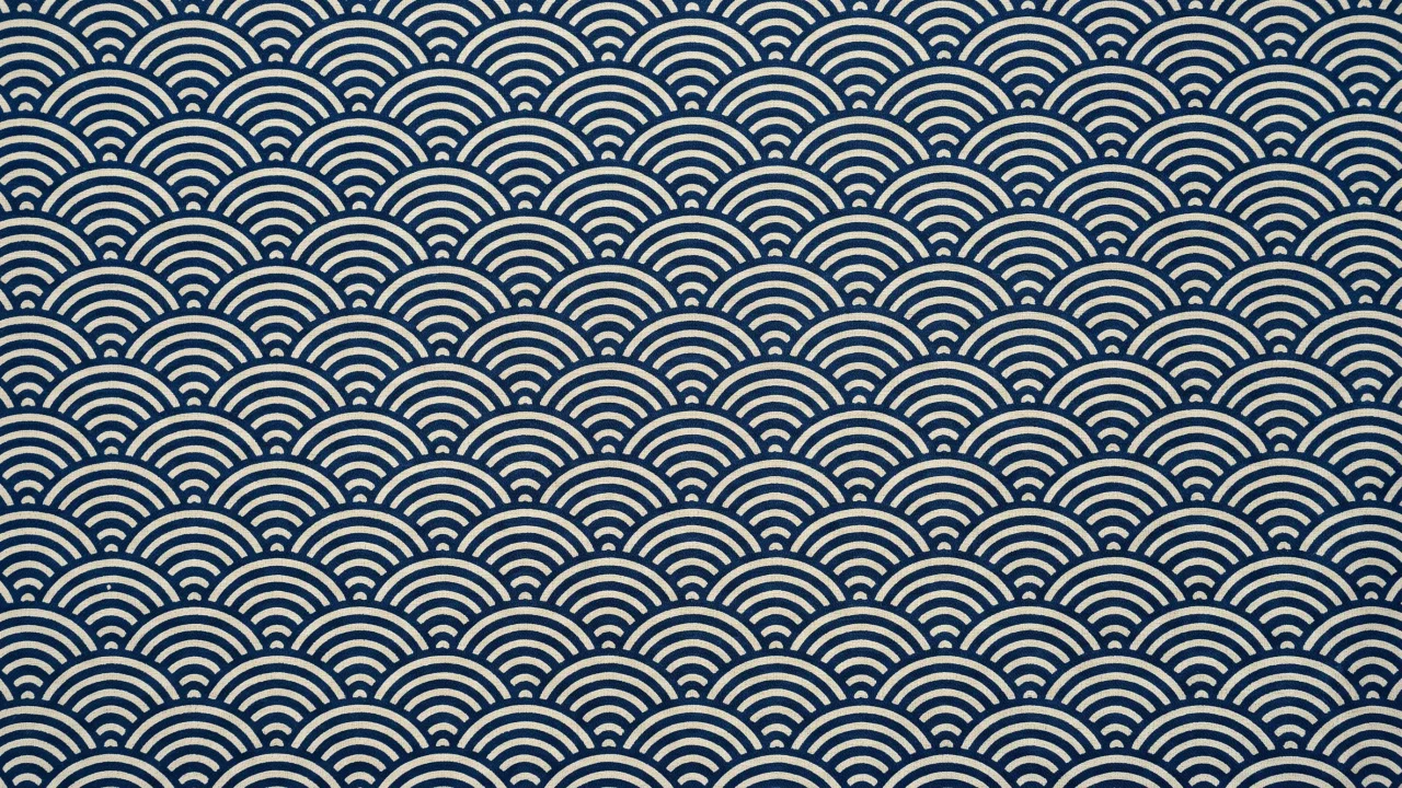 青海波模様（ネイビー） 2 デスクトップPC壁紙、背景画像