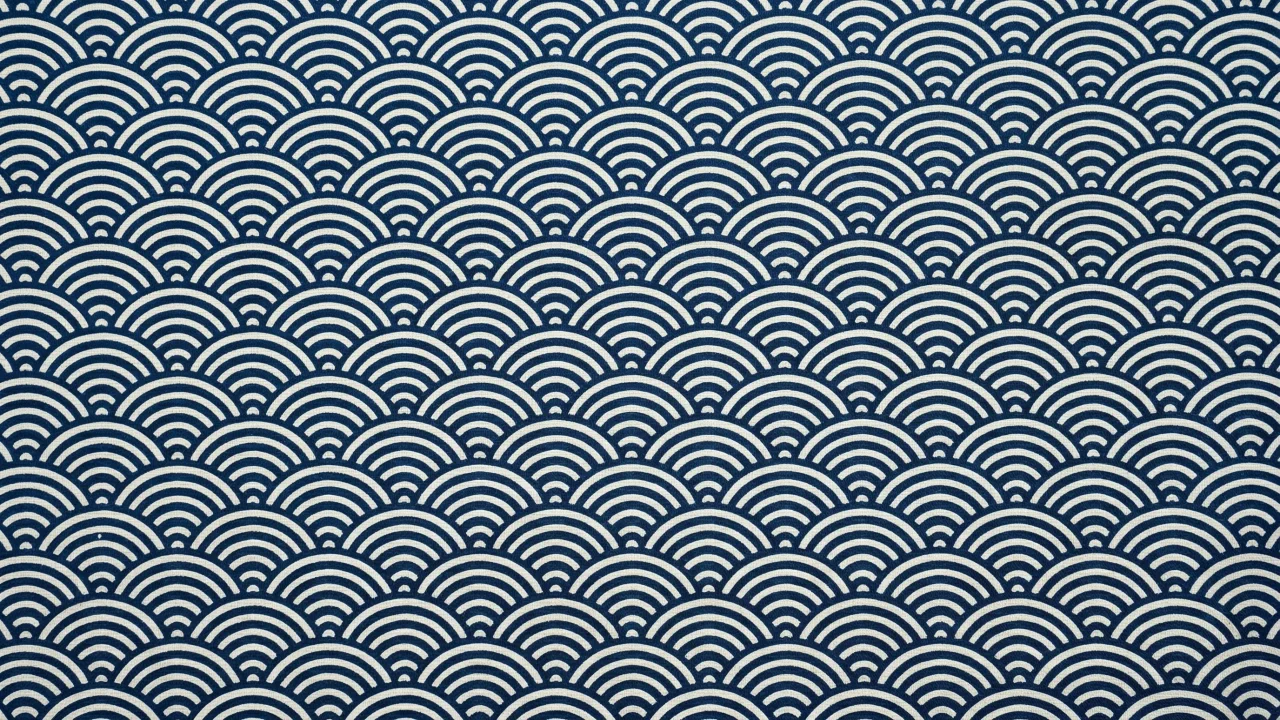 青海波模様（ネイビー） デスクトップPC壁紙、背景画像